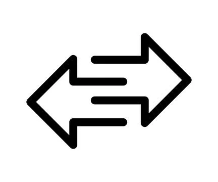 Two opposite arrows exchange vector icon. Transfer Arrow symbol. Different black イラスト素材