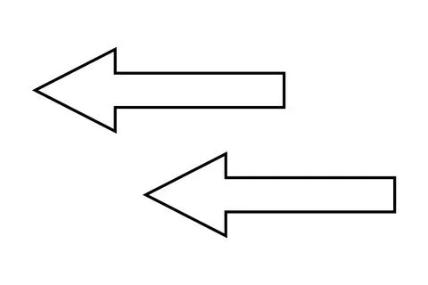 Two Opposite Arrows Representing Bidirectional Movement or Exchange Illustrazione stock