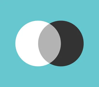 Two opposite circles merging Stock Illustration