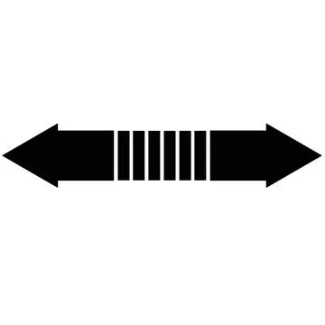 Two opposite horizontal arrows icon on white background. Distance sign. Stockillustratie