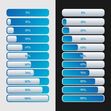Two options for loading icons from 0 to 100%. Stockillustratie