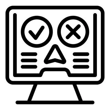 Two options problem icon outline vector. Choose right solution イラスト素材