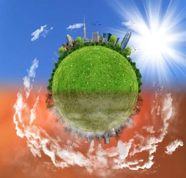 Two options / sides of earth Stock Photos