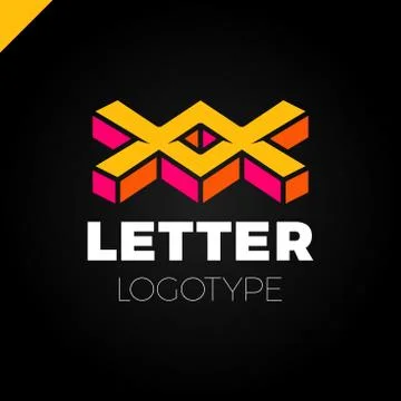 Two or double Isometric Letter X logo icon design template elements. Letter.. Stock Illustration
