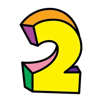 Two or number 2 vector logo colorful playful design illustration Stock Illustration