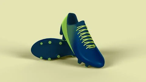 Two orange and blue boots on the set, bottom view Stock Illustration