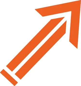 Two orange arrows pointing upwards in a parallel formation with a white gap.. Stock Illustration