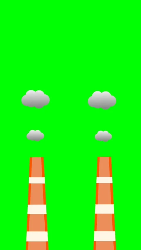 Two orange chimneys are emitting smoke Stock Footage 297522386
