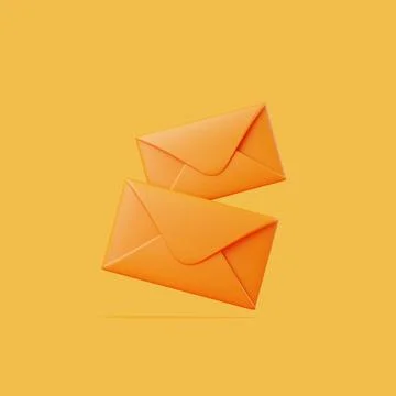 Two Orange Envelopes on Yellow Background Stock-Illustration