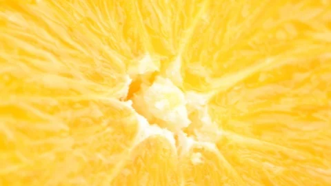 Two orange halves - extreme closeup pan with extreme detail Stock Footage 104838572
