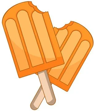 Two Orange Ice Pops On White Background Illustration Stock Illustration