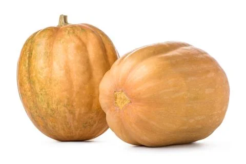 Two orange pumpkins Stock Photos