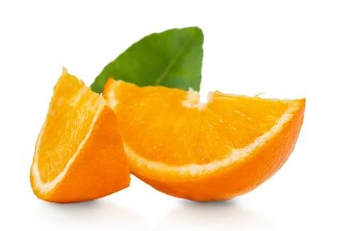 Two orange slices isolated Stock Photos