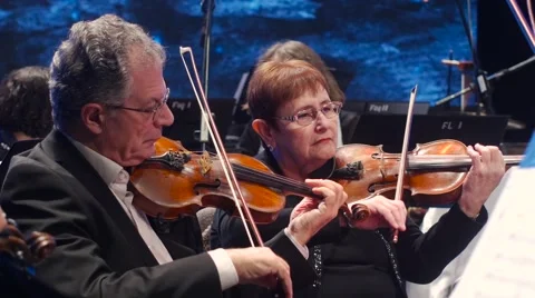 Two orchestra Violin players Stock Footage 59367778