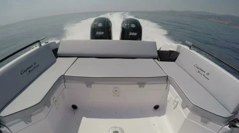 Two outboard engine on a RIB Stock Footage 53445742