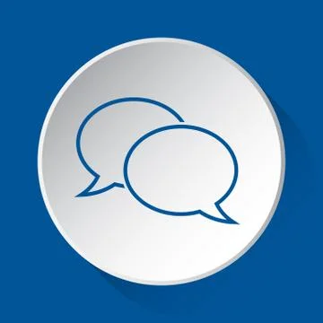 Two outline speech bubbles - simple blue icon Stock Illustration