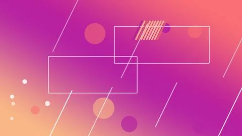 Two outlined rectangles with floating dots and diagonal line elements sit o.. Stock Illustration