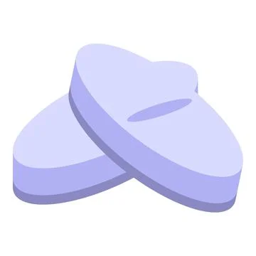 Two oval tablets forming an x shape are lying on top of each other イラスト素材