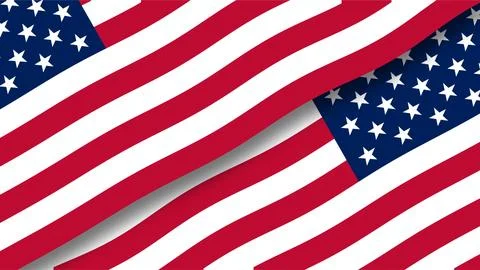 Two overlapping American flags background for Patriot Day and national holi.. Stock-Illustration
