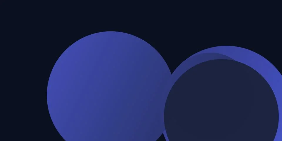 Two overlapping blue circles on dark background Stock Illustration