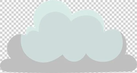 Two overlapping clouds are showing pale cyan and light grey flat design on Illustrazione stock