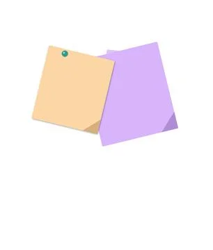 Two overlapping colorful sticky notes on white Stock Illustration