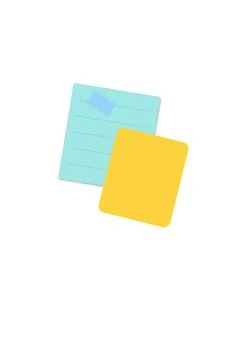 Two overlapping colorful sticky notes Stock Illustration