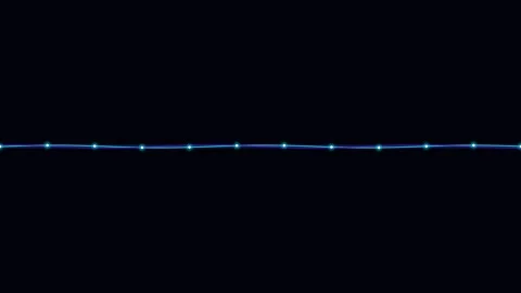 Two overlapping glowing sine waves against a solid black background field Stock Footage 338311217