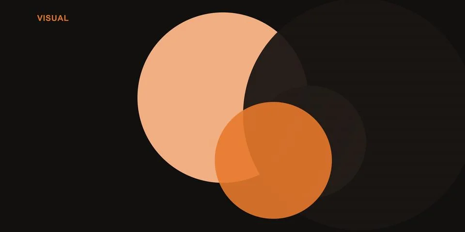 Two overlapping gradient circles design Stock Illustration
