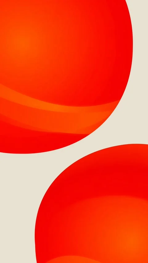 Two overlapping large red circles in a minimalist graphic design on a solid.. Stock Footage 346733506