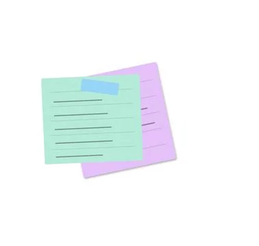 Two overlapping lined sticky notes Stock Illustration