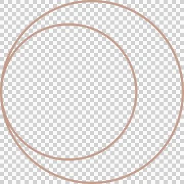 Two overlapping rose gold rings are floating in flat design, transparent Stock Illustration