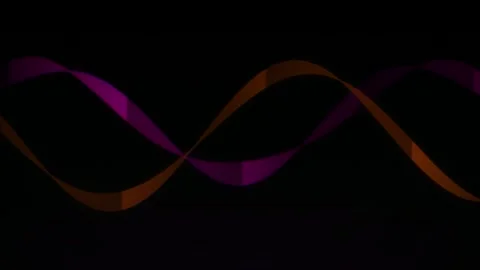 Two overlapping sine wave ribbons flow in a seamless loop Stock Footage 343324768