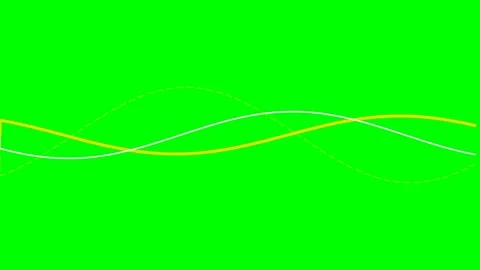 Two overlapping sine waves displayed against a vibrant chroma key green scree Stock Footage 340902595