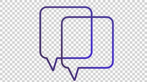 Two overlapping speech bubbles outline icon, representing conversation, chat Stock Illustration