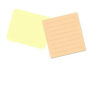 Two overlapping sticky notes on plain background Stock Illustration