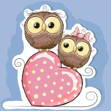 Two Owls Stock Illustration