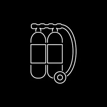 Two oxygen containers for diving icon flat image Stock Illustration