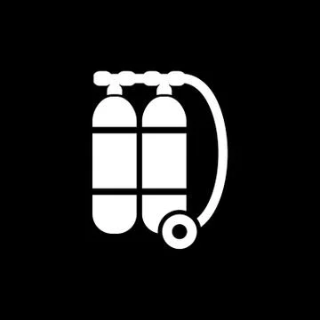 Two oxygen containers for diving icon flat image Illustrazione stock