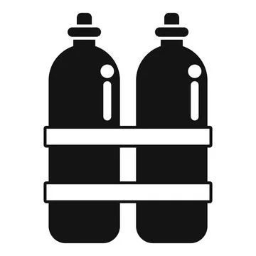Two oxygen tanks icon representing scuba diving equipment Stock Illustration