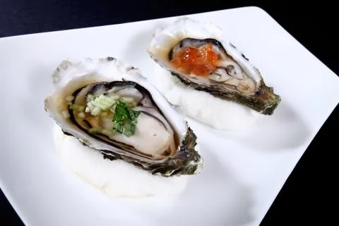 Two oysters Stock Photos