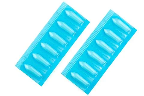 Two packages with suppository. Isolated on white background Stock Photos