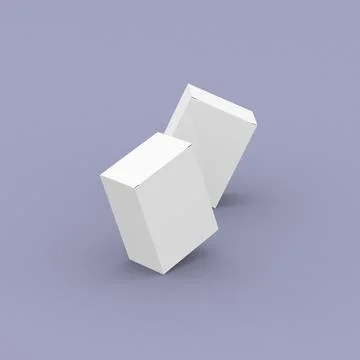 Two packaging boxes, 3d mockup for product promotion. Tilted position Stock Illustration