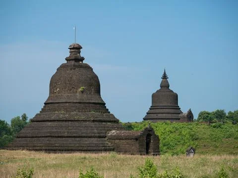 Two pagodas in Mrauk U Stock Photos
