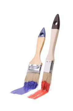 Two paintbrushes Stock Photos