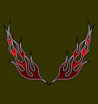 Two pair of red flames Stock Illustration