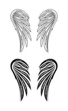 Two pair wings of angel. Vector illustration. 스톡 일러스트