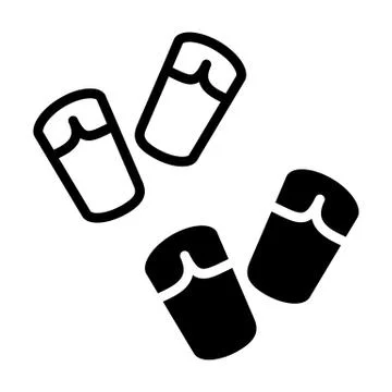 Two Pairs of flip-flops isolated on white background. Vector icon Stock Illustration