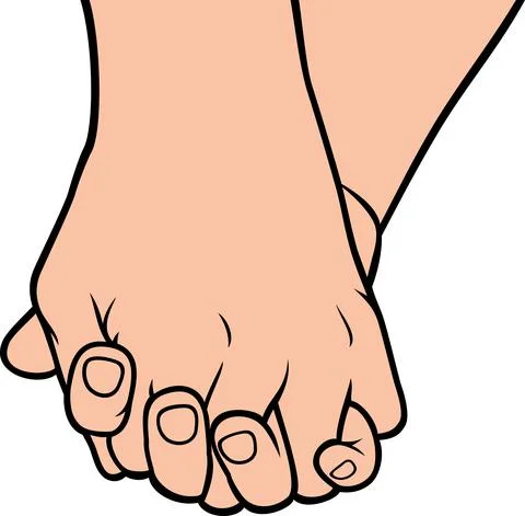 Two pairs of hands in love Stock Illustration