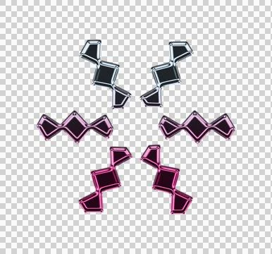 Two pairs of scissors with pink and white handles on a dark purple background Illustration